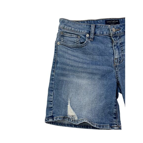 Lucky Brand Womens Size 4 Waist 29" The Roll Up Denim Shorts Mid-Rise Distressed - Picture 15 of 16